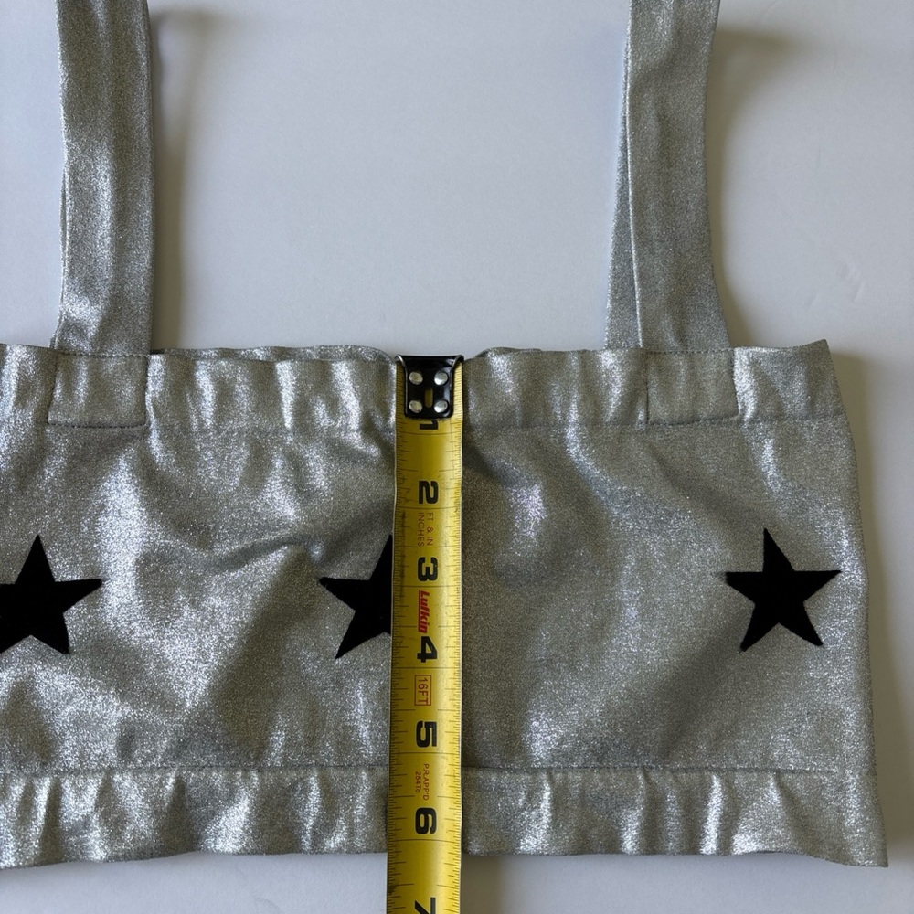 Emilio Cavallini Silver Metallic Crop Top - Picture 3 of 5